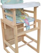 Novokids Scaun de masa pentru copii si bebe Wooden Table Chair Verde transformabil in masuta din lemn masiv centura de siguranta sezut detasabil masuta detasabila
