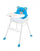 Novokids Scaun de masa pentru copii Teddy Bear Albastru 3 in 1 transformabil in scaunel copii functie inaltator scaun 2 trepte de inaltime sezut confortabil masuta detasabila