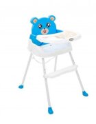 Novokids Scaun de masa pentru copii Teddy Bear Albastru 3 in 1 transformabil in scaunel copii functie inaltator scaun 2 trepte de inaltime sezut confortabil masuta detasabila