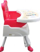 Novokids Scaun de masa pentru copii Teddy Bear Roz 3 in 1 transformabil in scaunel copii functie inaltator scaun 2 trepte de inaltime sezut confortabil masuta detasabila