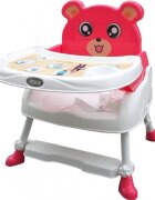 Novokids Scaun de masa pentru copii Teddy Bear Roz 3 in 1 transformabil in scaunel copii functie inaltator scaun 2 trepte de inaltime sezut confortabil masuta detasabila