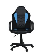 Novokids Scaun ergonomic de birou Gamer Mini Albastru cu Negru rotatie 360 grade inaltime reglabila 117-127 cm latime 60 cm greutate admisa 120 kg