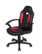 Novokids Scaun ergonomic de birou Gamer Mini Rosu cu Negru rotatie 360 grade inaltime reglabila 117-127 cm latime 60 cm greutate admisa 120 kg