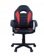 Novokids Scaun ergonomic de birou Gamer Mini Rosu cu Negru rotatie 360 grade inaltime reglabila 117-127 cm latime 60 cm greutate admisa 120 kg