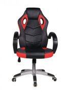 Novokids Scaun ergonomic de birou Gamer Pro Rosu cu Negru rotatie 360 grade inaltime reglabila 117-127 cm latime 60 cm greutate admisa 120 kg