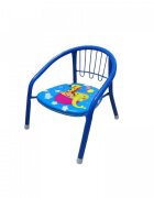 Novokids Scaun metalic pentru copii Little Chair Albastru Sezut moale cu sunete Interior si exterior Dimensiuni 36x36x34 cm Vopsea lucioasa