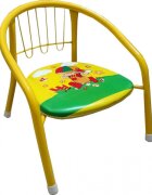 Novokids Scaun metalic pentru copii Little Chair Galben Sezut moale cu sunete Interior si exterior Dimensiuni 36x36x34 cm Vopsea lucioasa
