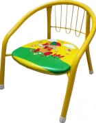 Novokids Scaun metalic pentru copii Little Chair Galben Sezut moale cu sunete Interior si exterior Dimensiuni 36x36x34 cm Vopsea lucioasa
