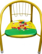 Novokids Scaun metalic pentru copii Little Chair Galben Sezut moale cu sunete Interior si exterior Dimensiuni 36x36x34 cm Vopsea lucioasa