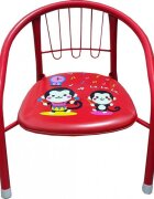 Novokids Scaun metalic pentru copii Little Chair Rosu Sezut moale cu sunete Interior si exterior Dimensiuni 36x36x34 cm Vopsea lucioasa
