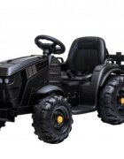 Novokids Tractor electric pentru copii Super Tytan Farmer XXL Negru cu acumulator remorca melodii si USB varsta 3-8 ani baterie 12V 2 viteze lumini