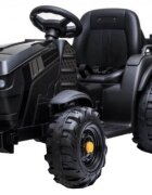 Novokids Tractor electric pentru copii Super Tytan Farmer XXL Negru cu acumulator remorca melodii si USB varsta 3-8 ani baterie 12V 2 viteze lumini
