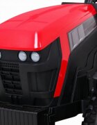 Novokids Tractor electric pentru copii Super Tytan Farmer XXL Rosu cu acumulator remorca melodii si USB varsta 3-8 ani baterie 12V 2 viteze lumini