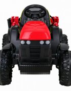 Novokids Tractor electric pentru copii Super Tytan Farmer XXL Rosu cu acumulator remorca melodii si USB varsta 3-8 ani baterie 12V 2 viteze lumini