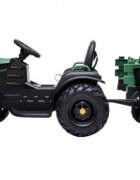 Novokids Tractor electric pentru copii Super Tytan Farmer XXL Verde cu acumulator remorca melodii si USB varsta 3-8 ani baterie 12V 2 viteze lumini