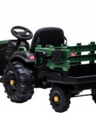 Novokids Tractor electric pentru copii Super Tytan Farmer XXL Verde cu acumulator remorca melodii si USB varsta 3-8 ani baterie 12V 2 viteze lumini