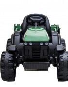 Novokids Tractor electric pentru copii Super Tytan Farmer XXL Verde cu acumulator remorca melodii si USB varsta 3-8 ani baterie 12V 2 viteze lumini