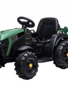Novokids Tractor electric pentru copii Super Tytan Farmer XXL Verde cu acumulator remorca melodii si USB varsta 3-8 ani baterie 12V 2 viteze lumini