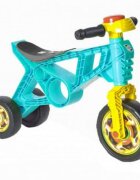 Novokids Tricicleta pentru copii EVO Balance Bike Turquoise fara pedale 3 roti claxon greutate admisa 30 Kg