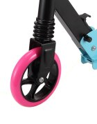 Novokids Trotineta copii si adolescenti Cool Girl Roz cu Turcoaz maxim 100 kg functie Super Brake suspensie fata diametru roata 200 mm