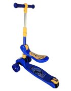 Novokids Trotineta pentru copii Mini Scooter 8010 Albastru 2 in 1 cu roti luminoase din silicon melodii 3 roti pliabila maner reglabil greutate suportata 50 kg