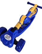 Novokids Trotineta pentru copii Mini Scooter 8010 Albastru 2 in 1 cu roti luminoase din silicon melodii 3 roti pliabila maner reglabil greutate suportata 50 kg