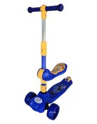 Novokids Trotineta pentru copii Mini Scooter 8010 Albastru 2 in 1 cu roti luminoase din silicon melodii 3 roti pliabila maner reglabil greutate suportata 50 kg