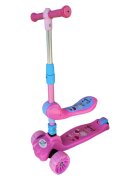 Novokids Trotineta pentru copii Mini Scooter 8010 Roz 2 in 1 cu roti luminoase din silicon melodii 3 roti pliabila maner reglabil greutate suportata 50 kg