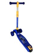 Novokids Trotineta pentru copii Mini Scooter 8020 Albastru cu roti luminoase din silicon melodii si lumini 3 roti pliabila maner reglabil pe inaltime greutate suportata 50 kg