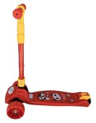 Novokids Trotineta pentru copii Mini Scooter 8020 Rosu cu roti luminoase din silicon melodii si lumini 3 roti pliabila maner reglabil pe inaltime greutate suportata 50 kg
