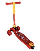 Novokids Trotineta pentru copii Mini Scooter 8020 Rosu cu roti luminoase din silicon melodii si lumini 3 roti pliabila maner reglabil pe inaltime greutate suportata 50 kg