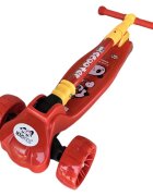 Novokids Trotineta pentru copii Mini Scooter 8020 Rosu cu roti luminoase din silicon melodii si lumini 3 roti pliabila maner reglabil pe inaltime greutate suportata 50 kg