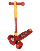 Novokids Trotineta pentru copii Mini Scooter 8020 Rosu cu roti luminoase din silicon melodii si lumini 3 roti pliabila maner reglabil pe inaltime greutate suportata 50 kg