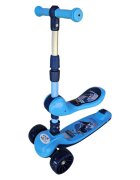 Novokids Trotineta pentru copii Mini Scooter 8130 Albastru 2 in 1 cu roti luminoase din silicon melodii 3 roti pliabila maner reglabil greutate suportata 50 kg