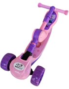 Novokids Trotineta pentru copii Mini Scooter 8130 RozMov 2 in 1 cu roti luminoase din silicon melodii 3 roti pliabila maner reglabil greutate suportata 50 kg