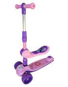 Novokids Trotineta pentru copii Mini Scooter 8130 RozMov 2 in 1 cu roti luminoase din silicon melodii 3 roti pliabila maner reglabil greutate suportata 50 kg