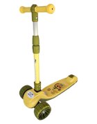 Novokids Trotineta pentru copii Mini Scooter 8150 Galben cu roti luminoase din silicon melodii si lumini 3 roti pliabila maner reglabil pe inaltime greutate suportata 50 kg