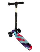 Novokids Trotineta pentru copii Mini Scooter 8150 Multicolor cu roti luminoase din silicon melodii si lumini 3 roti pliabila maner reglabil pe inaltime greutate suportata 50 kg