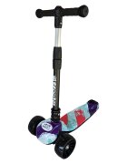 Novokids Trotineta pentru copii Mini Scooter 8150 Multicolor cu roti luminoase din silicon melodii si lumini 3 roti pliabila maner reglabil pe inaltime greutate suportata 50 kg