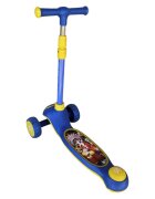 Novokids Trotineta pentru copii Mini Scooter 9080 Albastru cu roti luminoase din silicon melodii si lumini 3 roti pliabila maner reglabil pe inaltime greutate suportata 50 kg