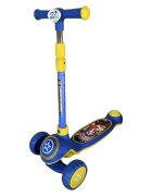 Novokids Trotineta pentru copii Mini Scooter 9080 Albastru cu roti luminoase din silicon melodii si lumini 3 roti pliabila maner reglabil pe inaltime greutate suportata 50 kg