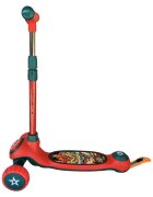 Novokids Trotineta pentru copii Mini Scooter 9080 Rosu cu roti luminoase din silicon melodii si lumini 3 roti pliabila maner reglabil pe inaltime greutate suportata 50 kg