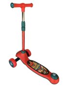 Novokids Trotineta pentru copii Mini Scooter 9080 Rosu cu roti luminoase din silicon melodii si lumini 3 roti pliabila maner reglabil pe inaltime greutate suportata 50 kg