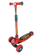 Novokids Trotineta pentru copii Mini Scooter 9080 Rosu cu roti luminoase din silicon melodii si lumini 3 roti pliabila maner reglabil pe inaltime greutate suportata 50 kg