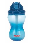 NUBY Cana cu pai anti-alunecare 360 ml 12 luni + Albastru inchis