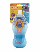 NUBY Cana cu pai anti-alunecare 360 ml 12 luni + Albastru inchis