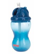 NUBY Cana cu pai anti-alunecare 360 ml 12 luni + Albastru inchis