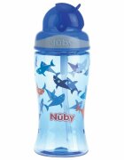 NUBY Cana cu pai anti-alunecare 360 ml 4 ani + albastru