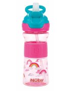 NUBY Cana sport cu pai moale si pliabil 360 ml 3 ani + Roz
