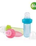NUBY Dispozitiv de hranire pentru alimente lichide sau semi-solide silicon fara bpa 6 luni + verde